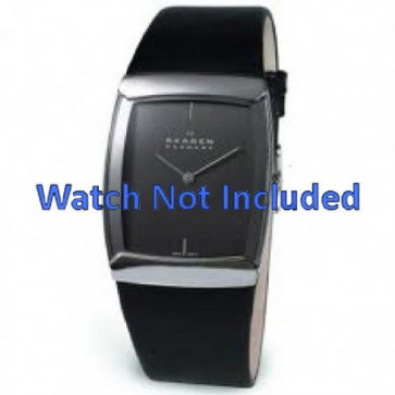 Uhrenarmband Skagen 584LSLM Leder Schwarz 28mm